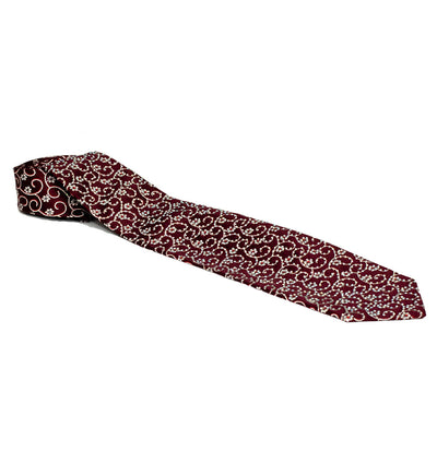 Silver Vine Floral on Burgundy